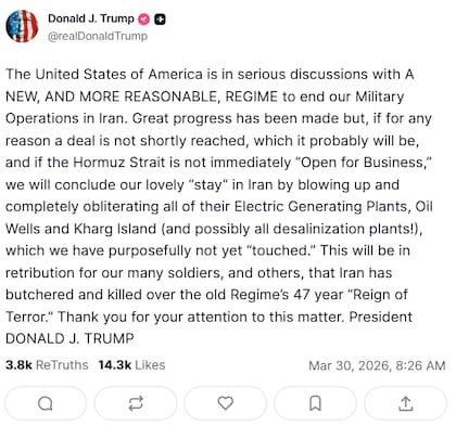 Trump sobre las últimas conversaciones con Irán