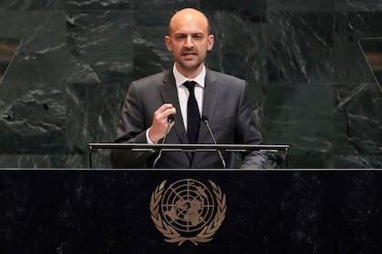 El ministro de Relaciones Exteriores de Francia, Jean-Noël Barrot, habla ante la Asamblea General de Naciones Unidas