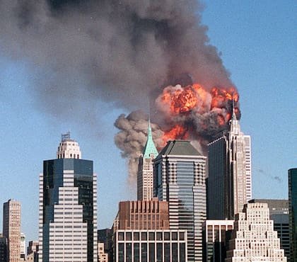 La explosión después de que el segundo avión golpeara el World Trade Center